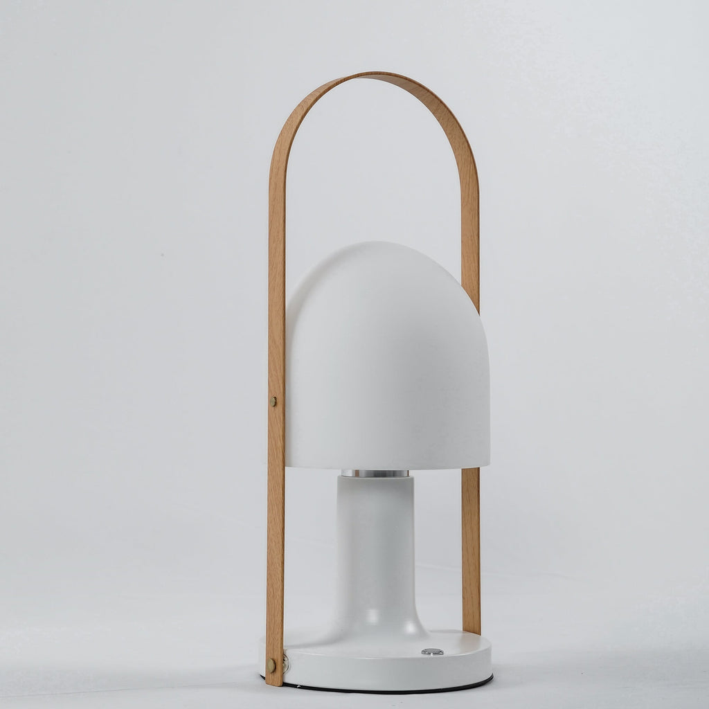 Portable Glass Charging Table Lamp ∅ 8.3″ x H 20.9″ / Dia 21cm x H 53cm / White / Charge Table lamp