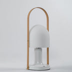 Portable Glass Charging Table Lamp ∅ 8.3″ x H 20.9″ / Dia 21cm x H 53cm / White / Charge Table lamp