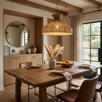 Bellflower Fluted Jute Pendant Lamp