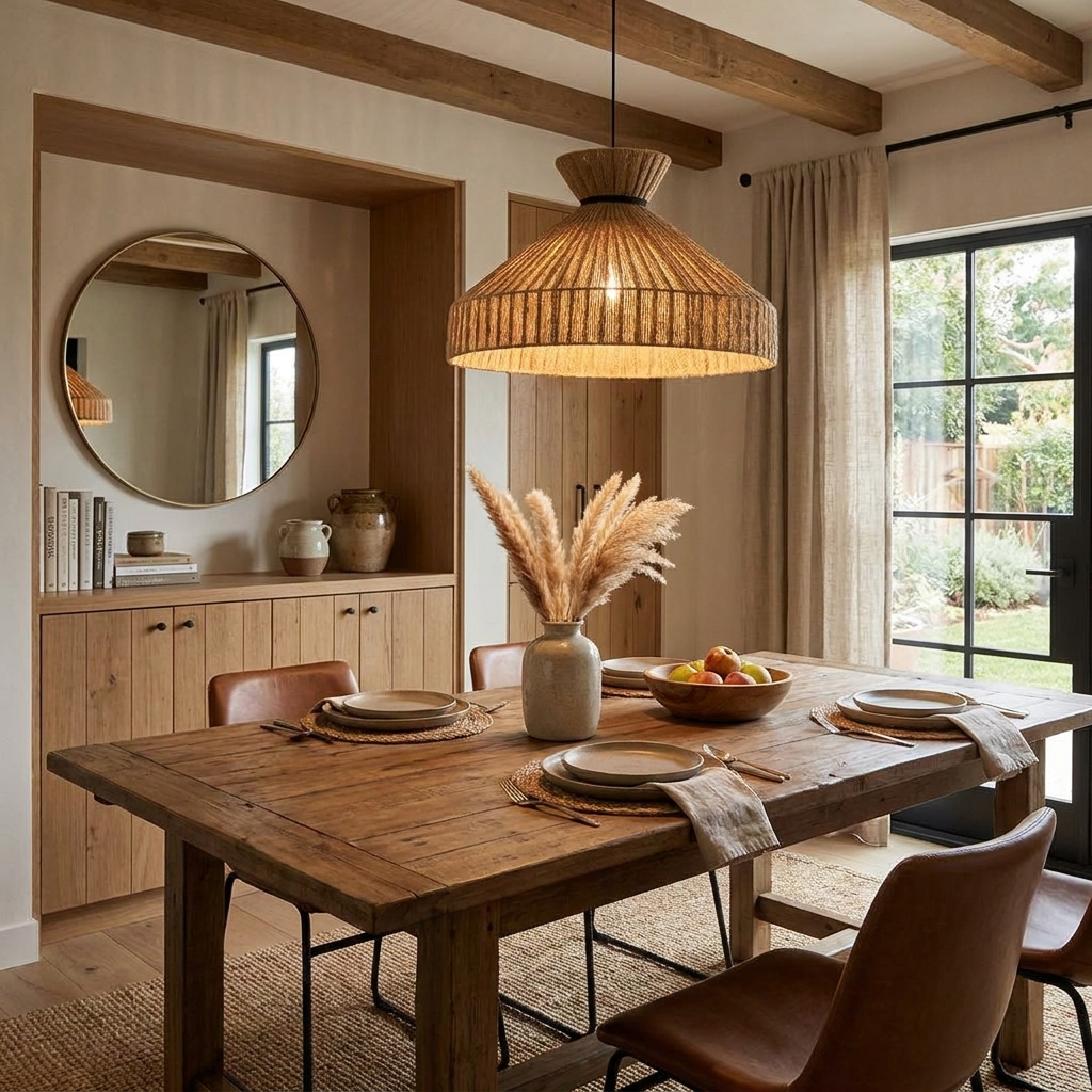 Bellflower Fluted Jute Pendant Lamp
