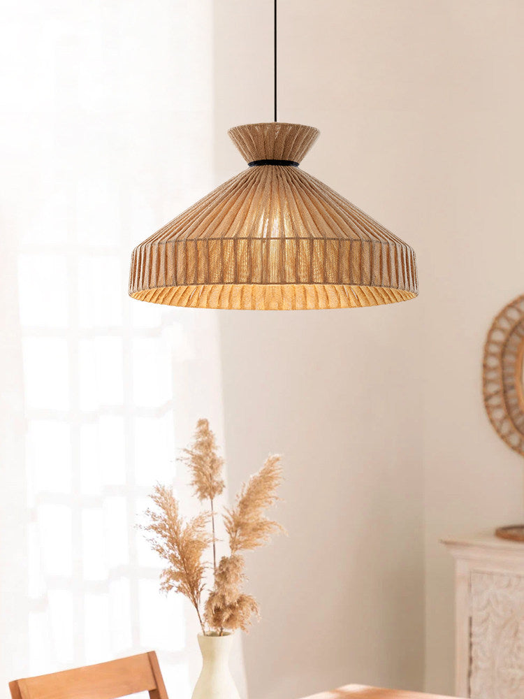 Bellflower Fluted Jute Pendant Lamp