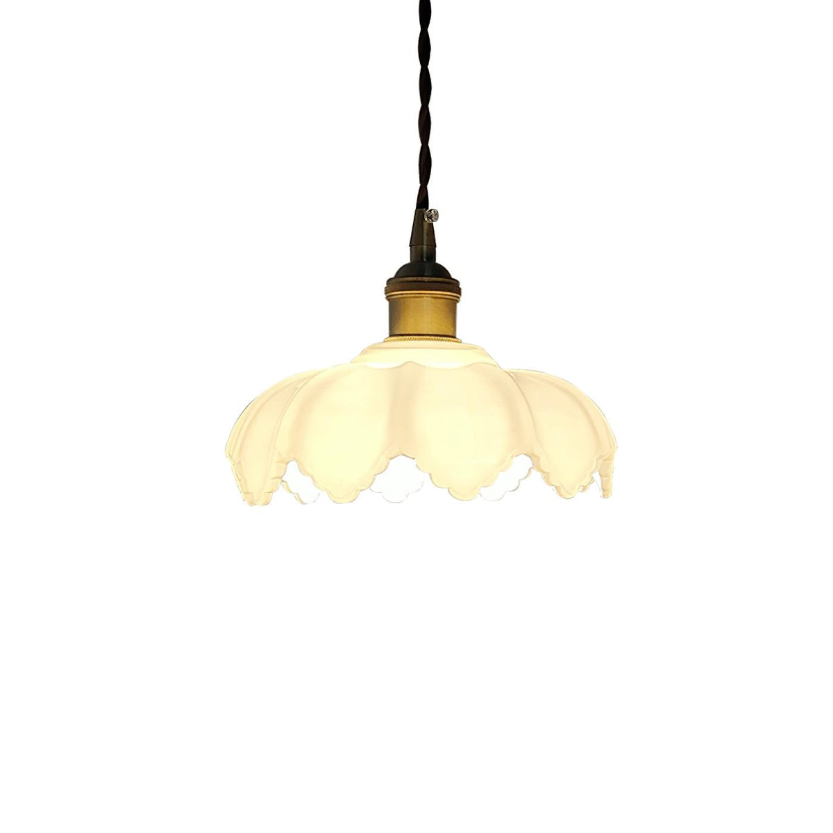French Petal Pendant Light ∅ 7.1″ x H 5.9″ / Dia 18cm x H 15cm / Gold & White Pendant light