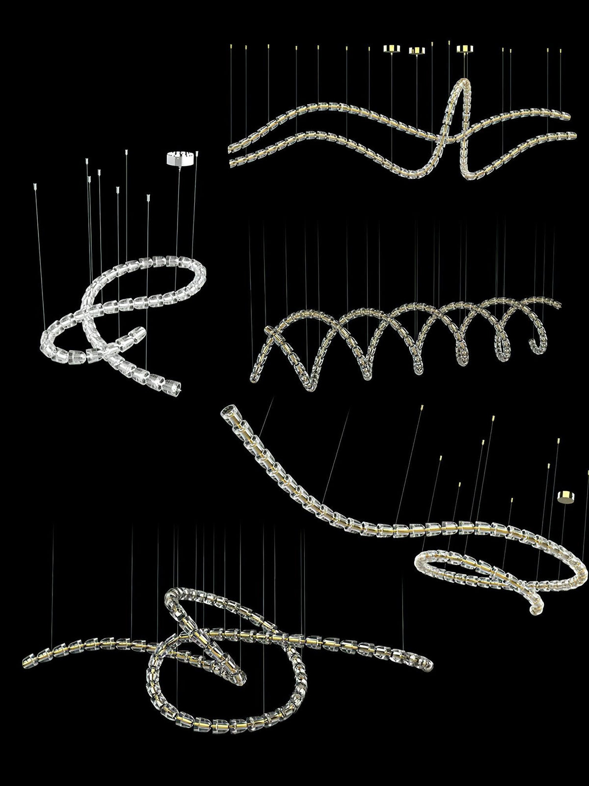The Gabriel Spiral LED Chandelier | Custom Size & Made-to-Order Lighting for Luxury Residences & Commercial Spaces