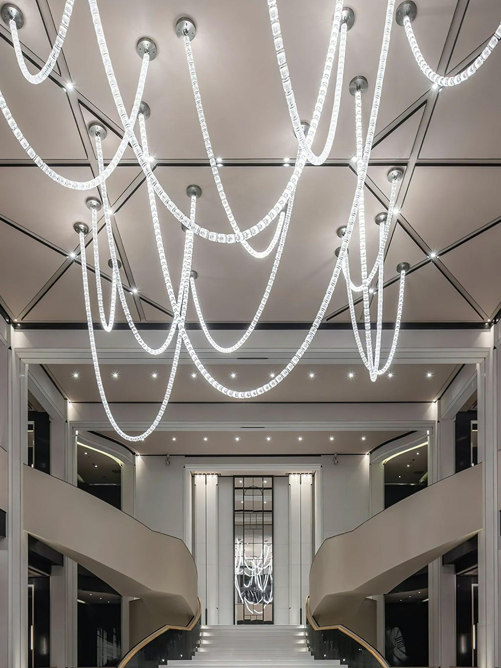 The Gabriel Spiral LED Chandelier | Custom Size & Made-to-Order Lighting for Luxury Residences & Commercial Spaces