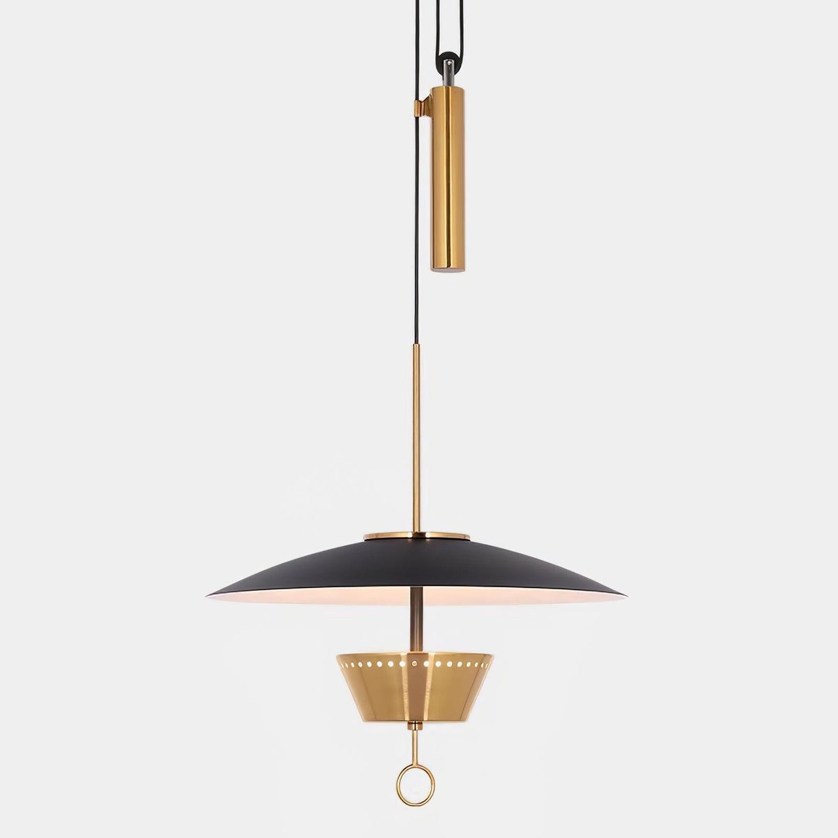 Gaetano Pendant Lamp ? 15.7″ x H 59″ / Dia 40cm x H 150cm / Black & Gold / Warm Light Pendant light