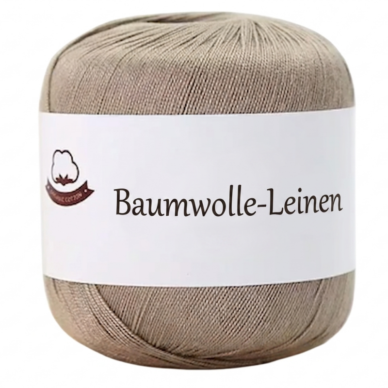 Baumwolle-Leinen-Garn zum Häkeln & Stricken – 0,5kg Knäuel – 1,5mm Stärke – Atmungsaktiv & Hautfreundlich