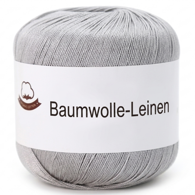 Baumwolle-Leinen-Garn zum Häkeln & Stricken – 0,5kg Knäuel – 1,5mm Stärke – Atmungsaktiv & Hautfreundlich