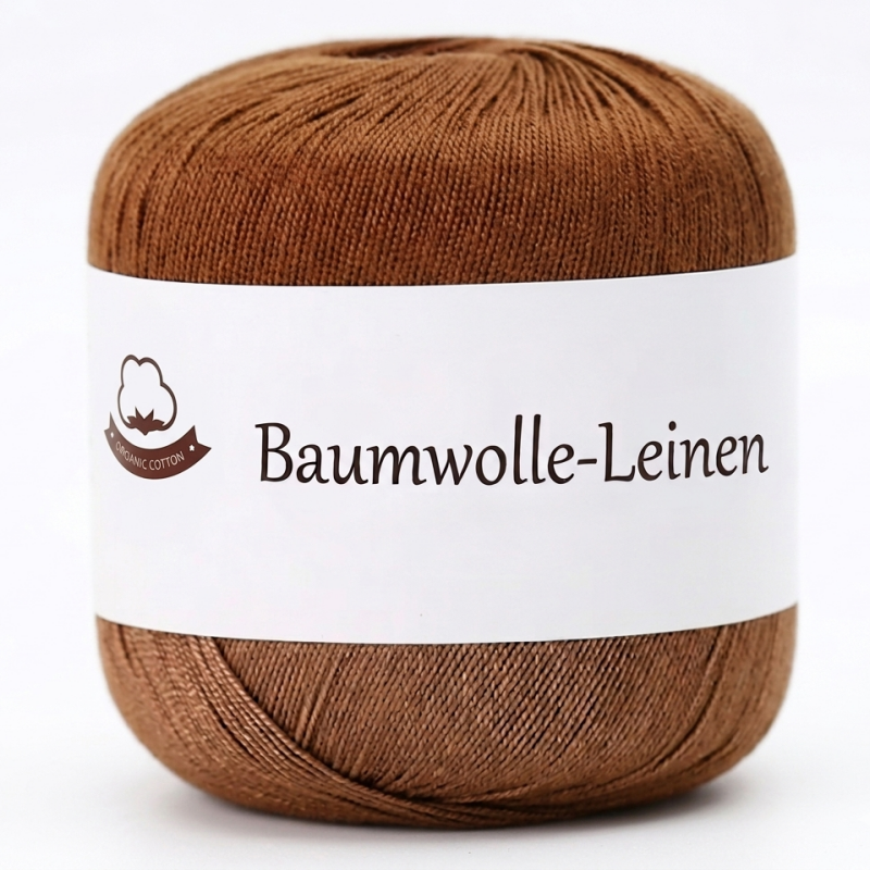 Baumwolle-Leinen-Garn zum Häkeln & Stricken – 0,5kg Knäuel – 1,5mm Stärke – Atmungsaktiv & Hautfreundlich