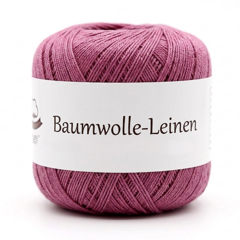 Baumwolle-Leinen-Garn zum Häkeln & Stricken – 0,5kg Knäuel – 1,5mm Stärke – Atmungsaktiv & Hautfreundlich