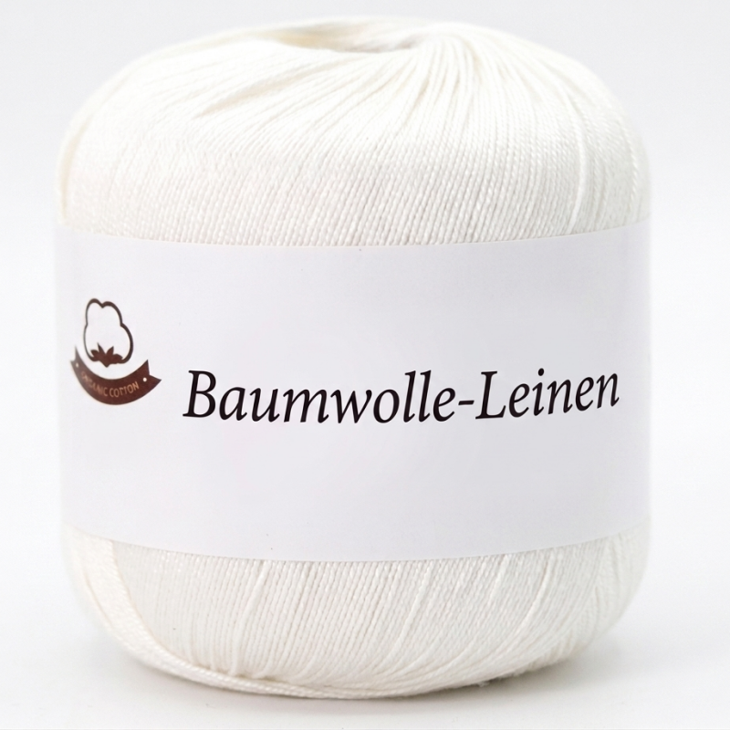 Baumwolle-Leinen-Garn zum Häkeln & Stricken – 0,5kg Knäuel – 1,5mm Stärke – Atmungsaktiv & Hautfreundlich