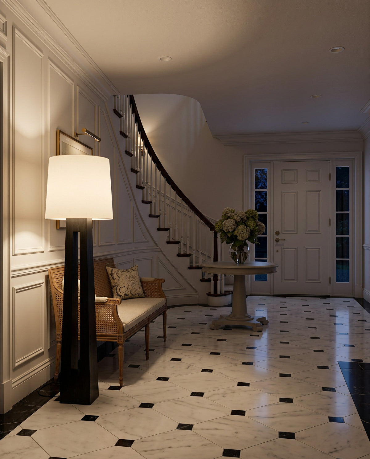 Geometric Wood Floor Lamp