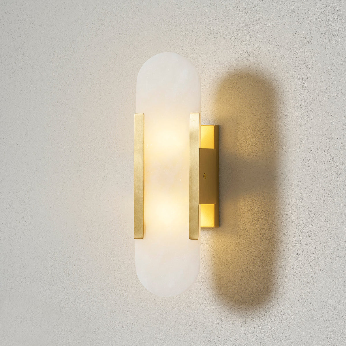 Oblong Alabaster Plug-in Wall Sconce