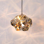 Geometric Panel Pendant Lamp Dia 20cm x H 20cm / ∅ 7.9″ x H 7.9″ / Chrome Pendant light