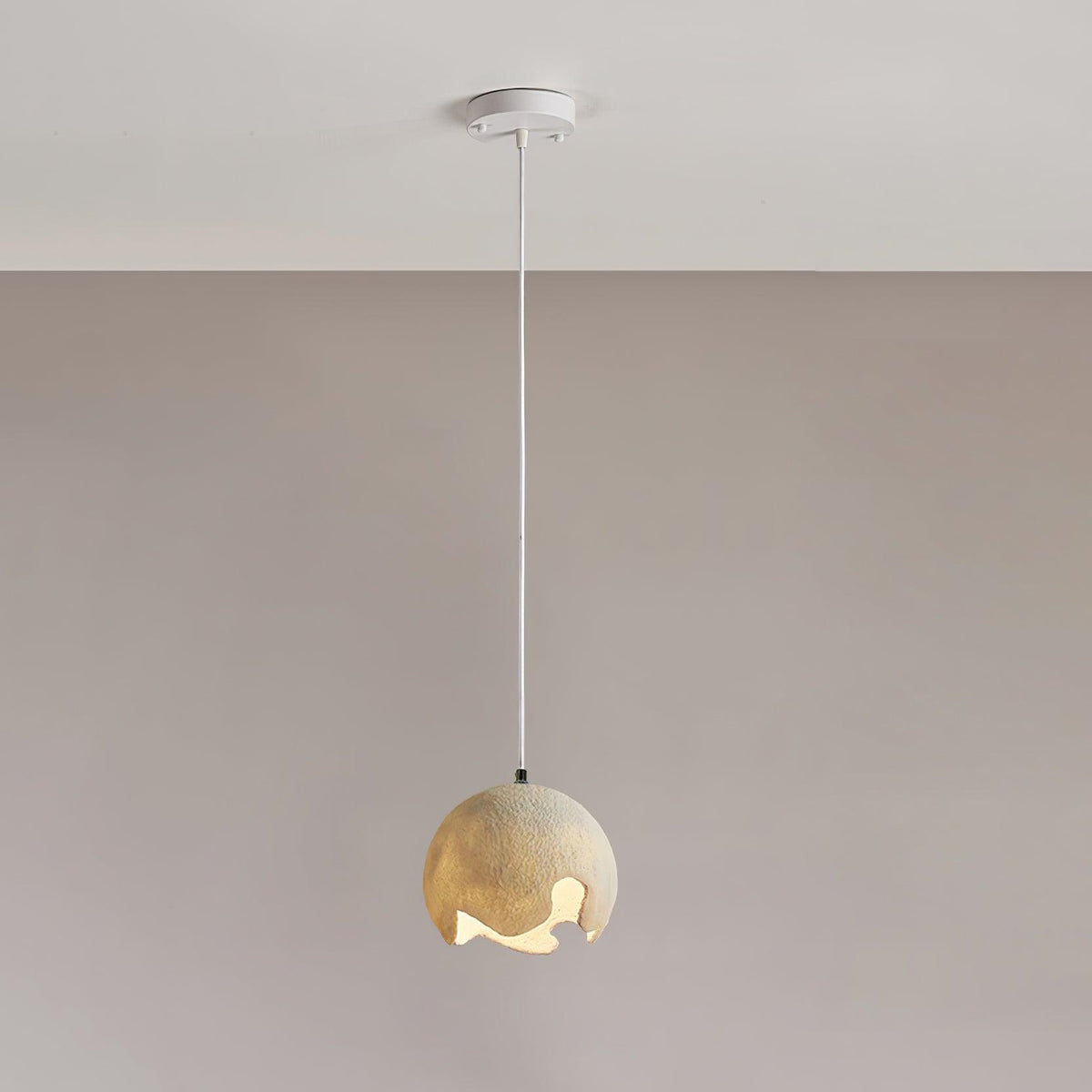Geometric Resin Pendant Light ∅ 7.9″ x H 59″ / Dia 20cm x H 150cm / Beige Pendant light