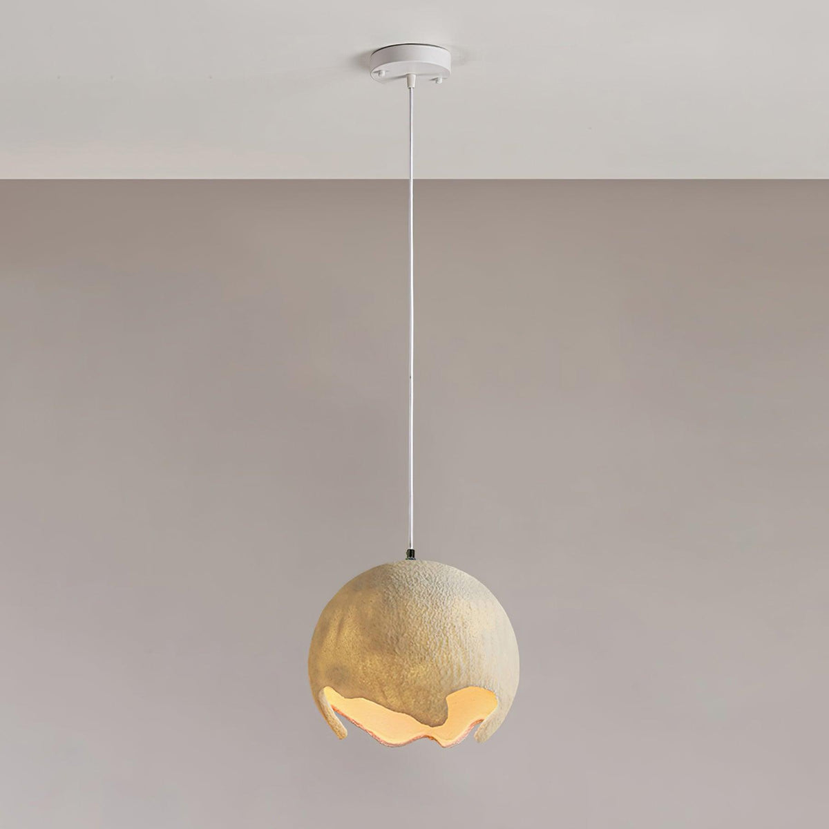 Geometric Resin Pendant Light ∅ 11.8″ H 59″ / Dia 30cm x H 150cm / Beige Pendant light