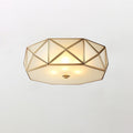 Geometric Shaped Flush Ceiling Light ∅ 13.8″ x H 4.7″ / Brass Ceiling lamp