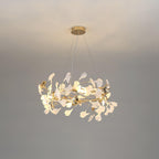Gingko Chandelier T Model A Dia 60cm x H 30cm / ∅ 23.6″ x H 11.8″ (G9*4) Gold & White Chandelier