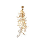 Gingko Long Branch Chandelier L 31.5″ x H 78″ / L 80cm x H 198cm / Gold & White Chandelier