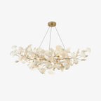 Gingko Chandelier B L 39.3″ x H 17.7″ / L 100cm x H 45cm / Gold + White Chandelier