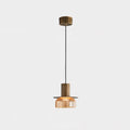 Glacier Crackle Glass Pendant Lamp Model A Size: Dia 15cm x H 14.5cm / ∅ 5.9″ x H 5.7″ / Amber & Bronze color / Warm
