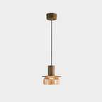 Glacier Crackle Glass Pendant Lamp Model A Size: Dia 15cm x H 14.5cm / ∅ 5.9″ x H 5.7″ / Amber & Bronze color / Warm