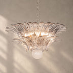 Glass Palmette Transparent Chandelier