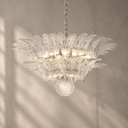Glass Palmette Transparent Chandelier