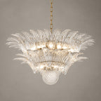 Glass Palmette Transparent Chandelier