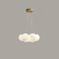 Glass Cluster Chandelier 7 heads ∅ 18.1″ x H 59″ / Dia 45cm x H 150cm / Gold & White Chandelier