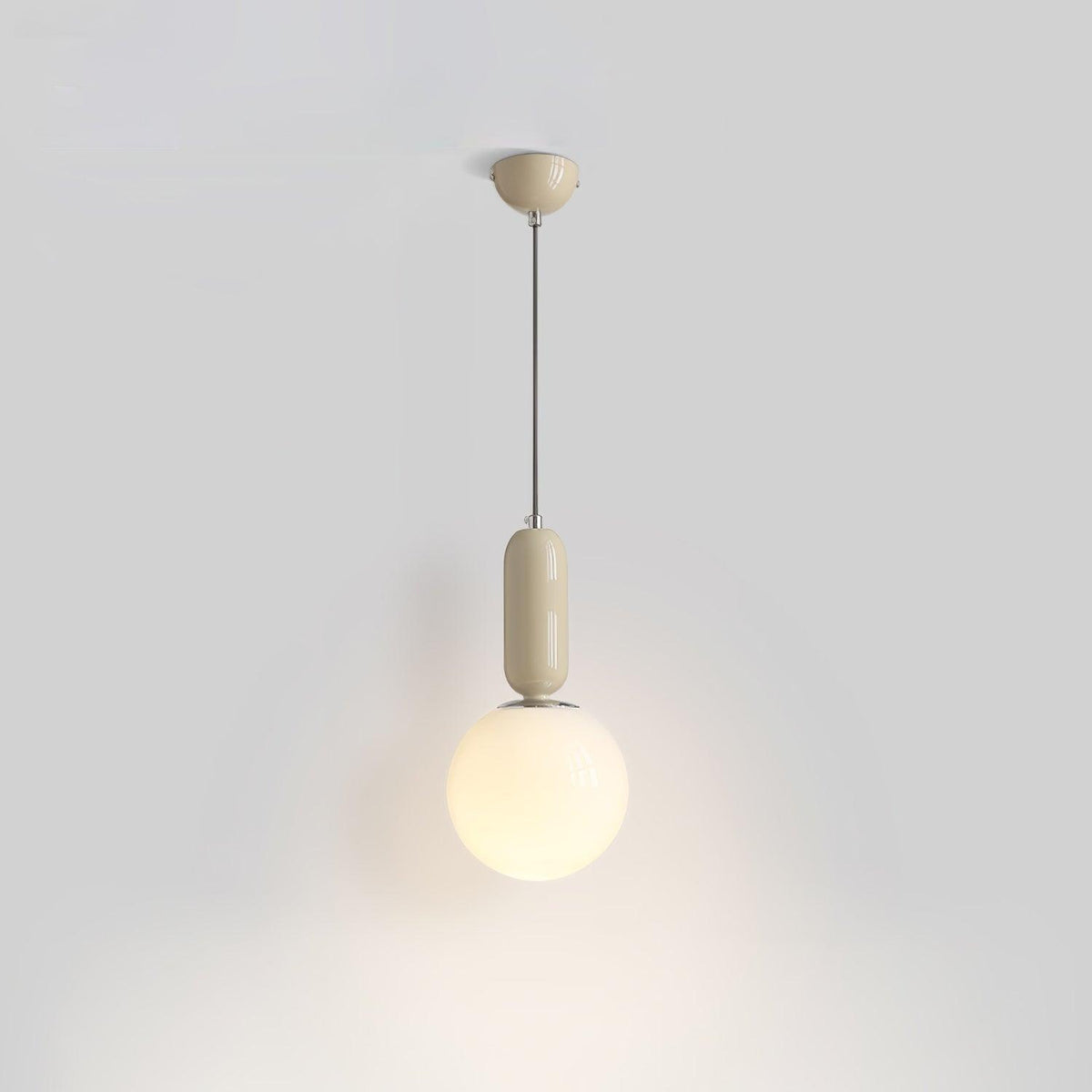 Glass Globe Ball Pendant Light ∅ 5.9″ x H 12.6″ / Dia 15cm x H 32cm / Cream & White Pendant light