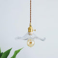 Glass Hibiscus Flower Pendant Light ? 9.8″ x H 4.9″ / Dia 25cm x H 12.5cm / Gold & Clear Pendant light