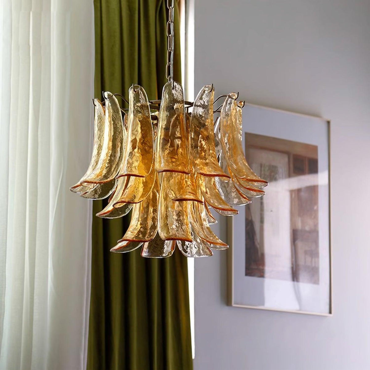 Murano Glass Leaf Chandelier