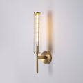 Glass Linear Brass Wall Light ∅ 2.4″ x H 18.5″ / Brass / Warm Light Wall lamp