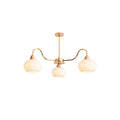 Glass Persimmon Chandelier 3 Lamps ∅ 22.8″ x H 13.4″ / Dia 58cm x H 34cm / Gold & White glass Chandelier