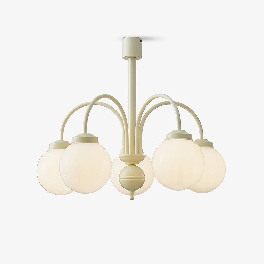 Cream Glass Sphere Chandelier Chandelier