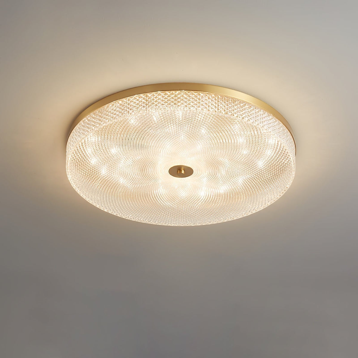 Glimmering Striped Ceiling Light ∅ 21.7″ x H 3.1″ / Dia 55cm x H 8cm / Brass / Warm Light Ceiling lamp