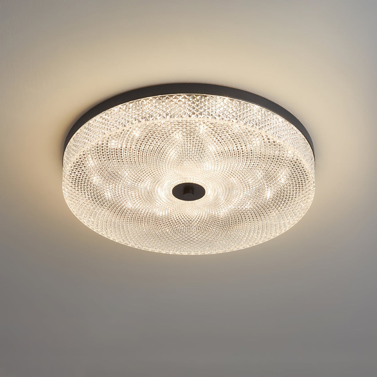 Glimmering Striped Ceiling Light ∅ 17.7″ x H 3.1″ / Dia 45cm x H 8cm / Black / Warm Light Ceiling lamp