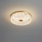 Glimmering Striped Ceiling Light ∅ 13.8″ x H 3.1″ / Dia 35cm x H 8cm / Brass / Warm Light Ceiling lamp