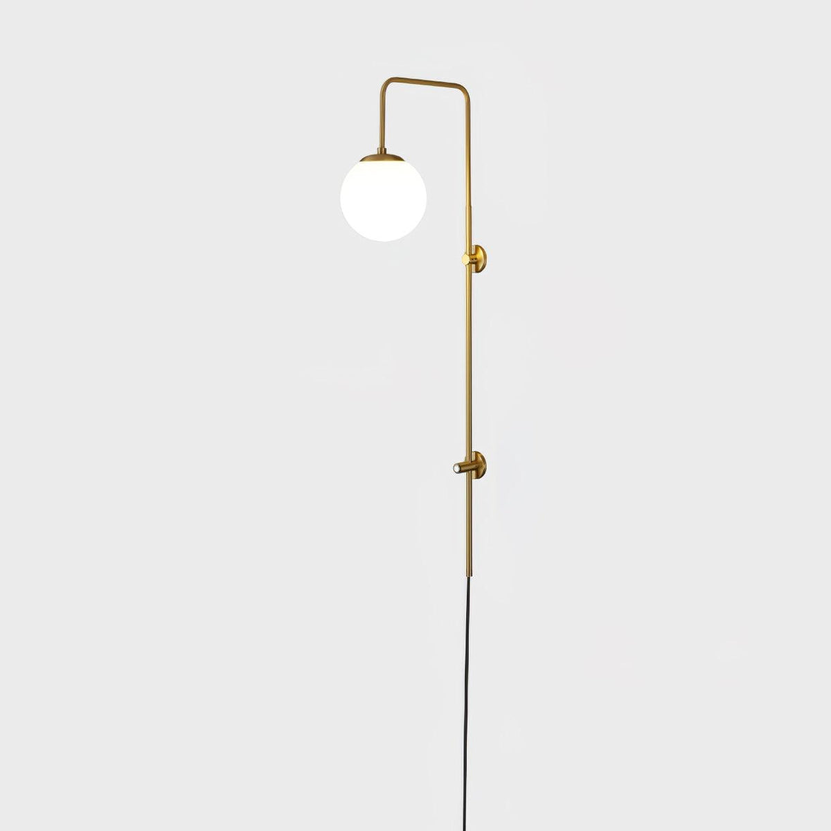 Globe Brass Plug-in Wall Sconce ? 5.9″ x H 35.4″ / Dia 15cm x H 90cm / Gold & White / US Plug Wall lamp