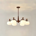 Globe Spotlight Chandelier 6 heads ∅ 31.5″ x H 21.7″ / Brown & White Chandelier