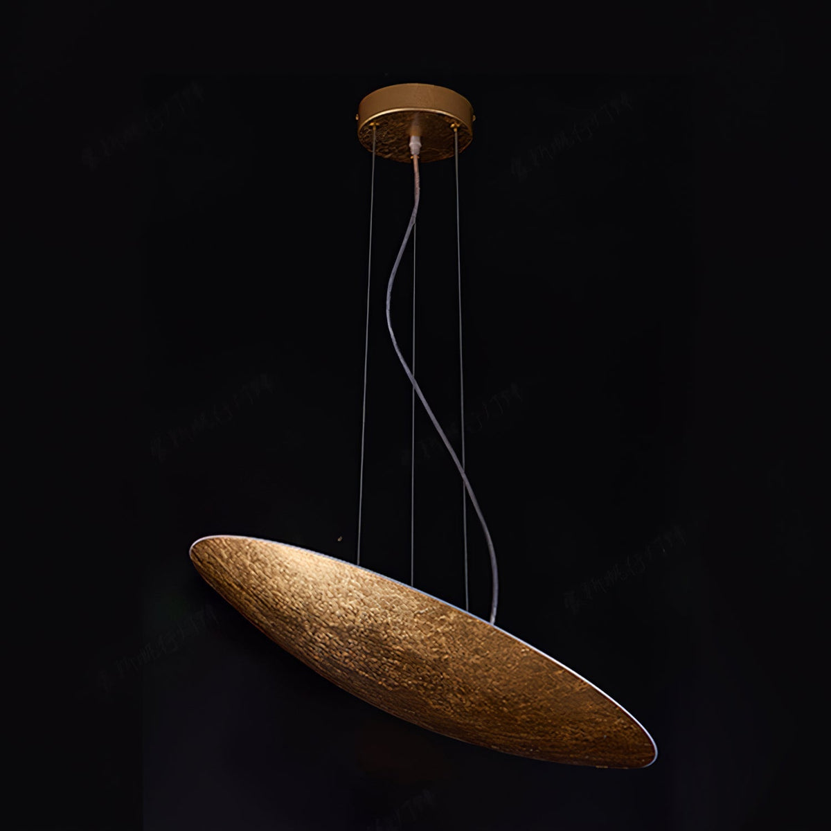 Gong Pendant Lamp ∅ 31.5″ x H 59.1″ / Gold foil / Warm Light Pendant light