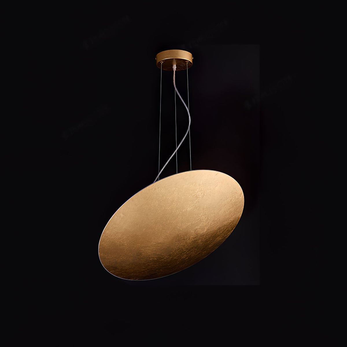 Gong Pendant Lamp ∅ 19.7″ x H 59.1″ / Gold foil / Warm Light Pendant light