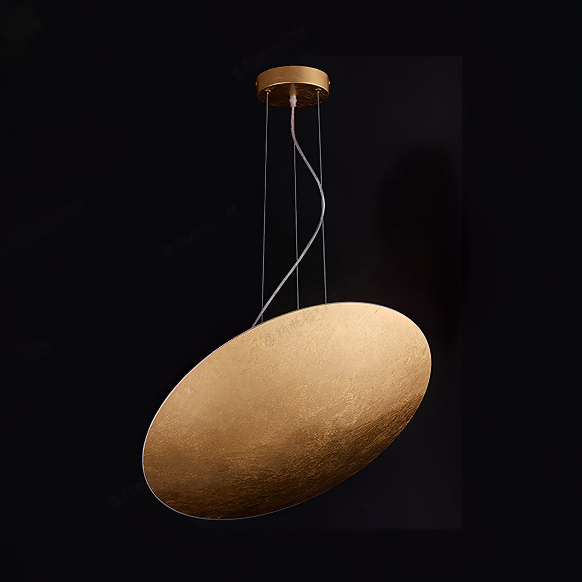 Gong Pendant Lamp ∅ 23.6″ x H 59.1″ / Gold foil / Warm Light Pendant light