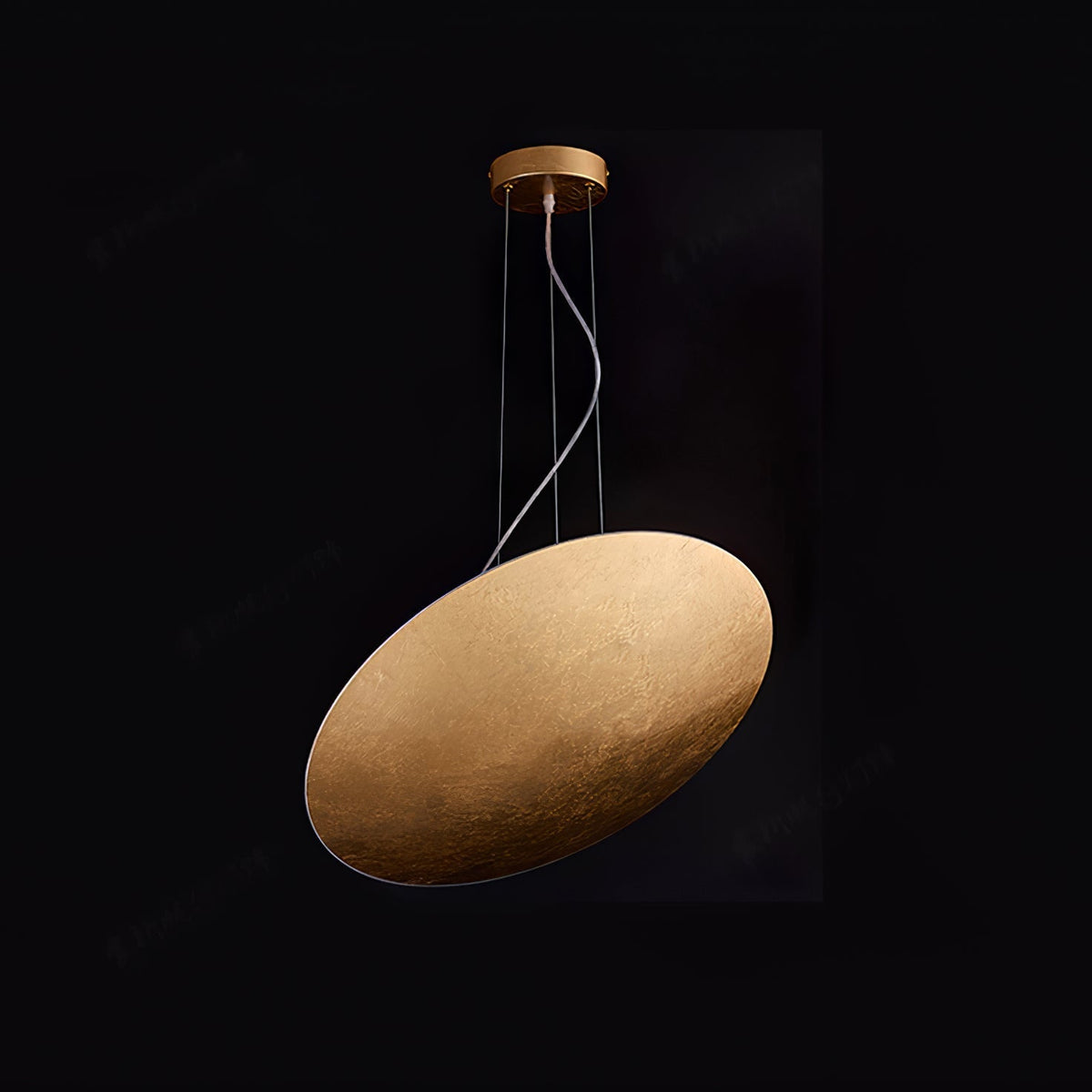 Gong Pendant Lamp ∅ 15.7″ x H 59.1″ / Gold foil / Warm Light Pendant light