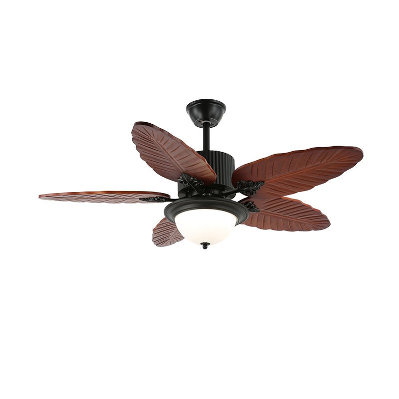 Banana Wood Leaves Ceiling Fan Light