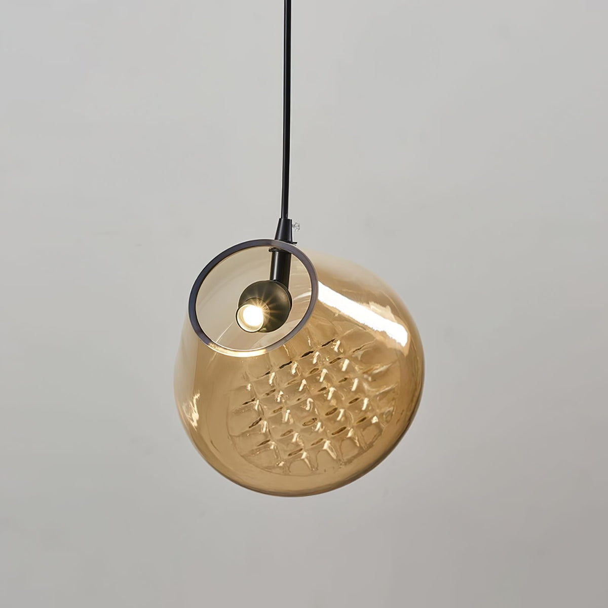 Grid Pendant Light ∅ 7.9″ x H 59″ / Dia 20cm x H 150cm / Amber / Warm Light Pendant light