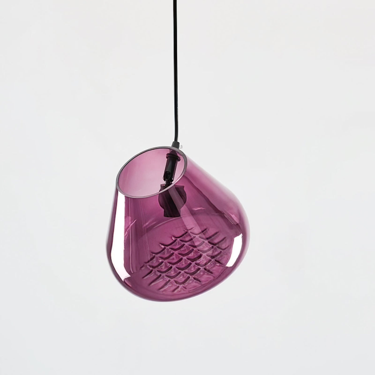 Grid Pendant Light ∅ 7.9″ x H 59″ / Dia 20cm x H 150cm / Purple / Warm Light Pendant light