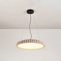 Grove Circle Pendant Light ∅ 12.6’’ x H 2.8’’ / Yellow Travertine & White / Warm Light pendant Lamp