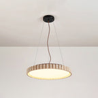 Grove Circle Pendant Light ∅ 12.6’’ x H 2.8’’ / Yellow Travertine & White / Warm Light pendant Lamp