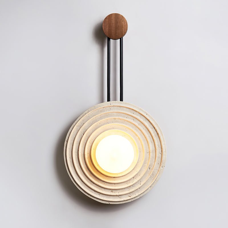 Growth Ring Wall Lamp ∅ 13″ x H 23.6″ / Dia 33cm x H 60cm / Dark walnut & Beige Wall lamp